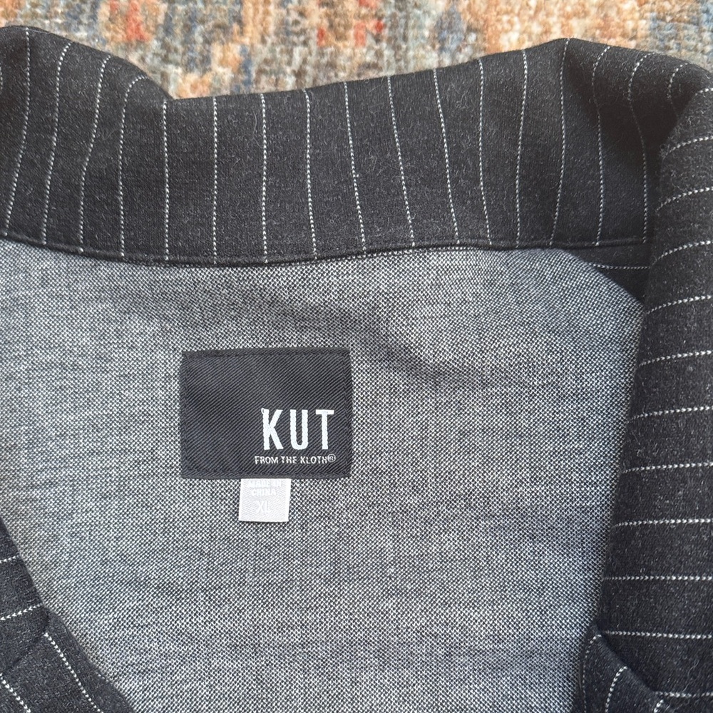 Kut from the Kloth Babette Charcoal Pinstripe Blazer - Picture 2 of 5
